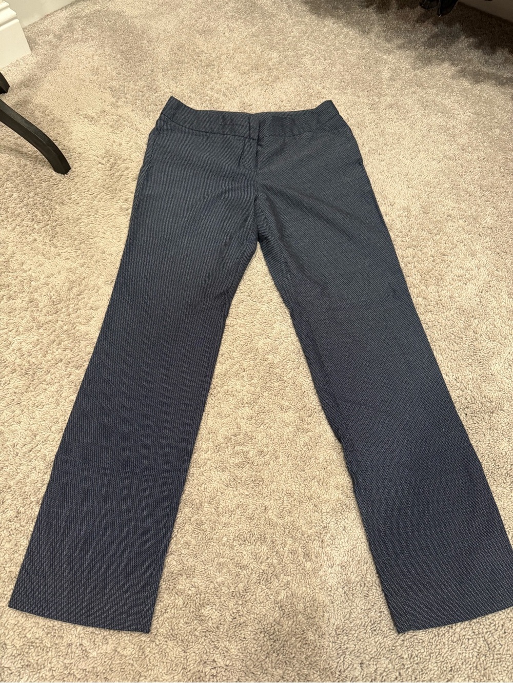 Worthington Navy Textured Straight-Leg Dress Pants